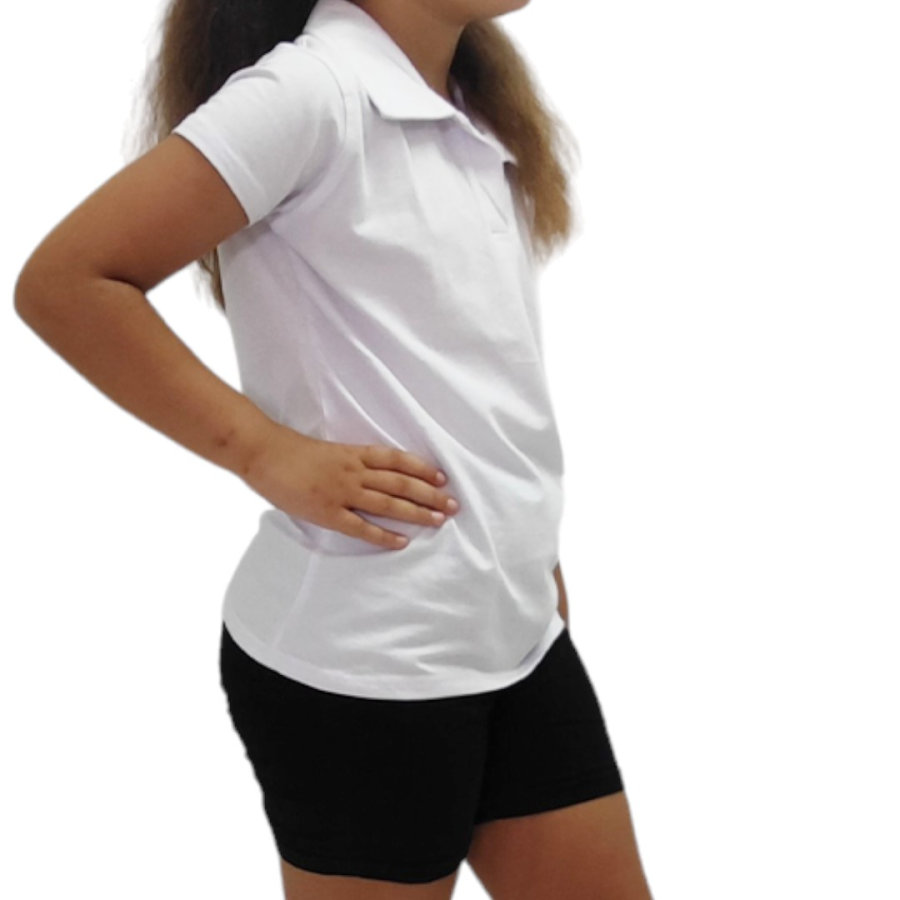 Εφαρμοστή μπλούζα κοριτσίστικη με κολλάρο σε κοντό μανίκι #17583