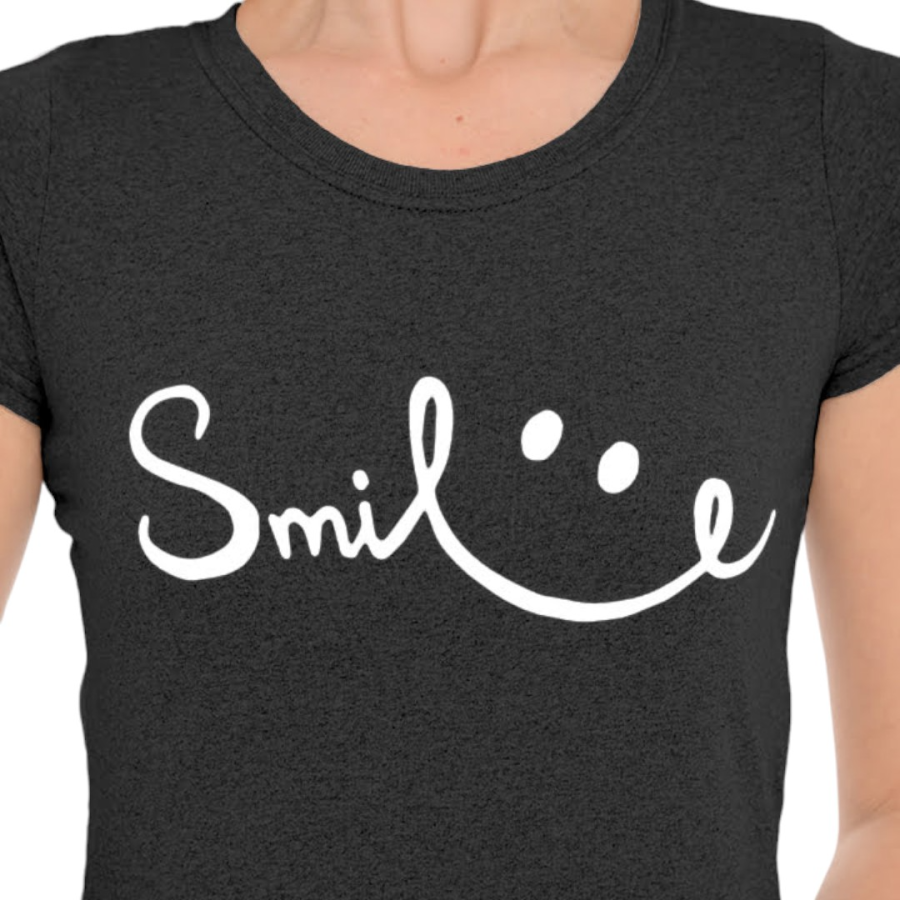 Μπλούζα μακό λαιμόκοψη στάμπα #768 SMILE2 - Image 5