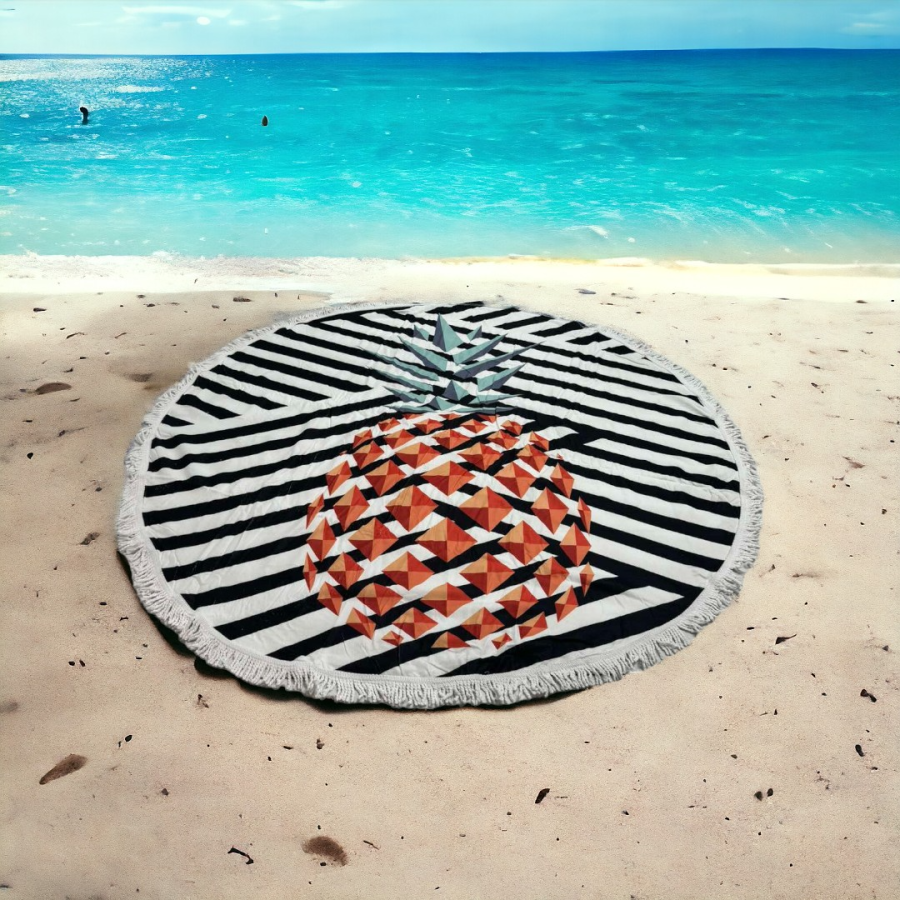 Πετσέτα θαλάσσης 150cm στρογγυλή με μικροΐνες  #AG209 - Image 6