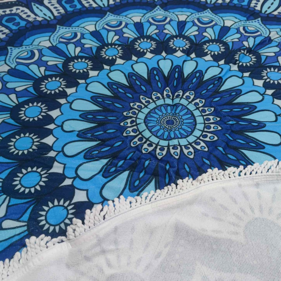 Πετσέτα θαλάσσης 150cm στρογγυλή με μικροΐνες  #AG8 - Image 5
