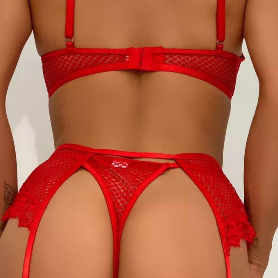 Sexy Σετ Εσωρούχων με Λουριά και Αλυσίδα #G835 - Image 4
