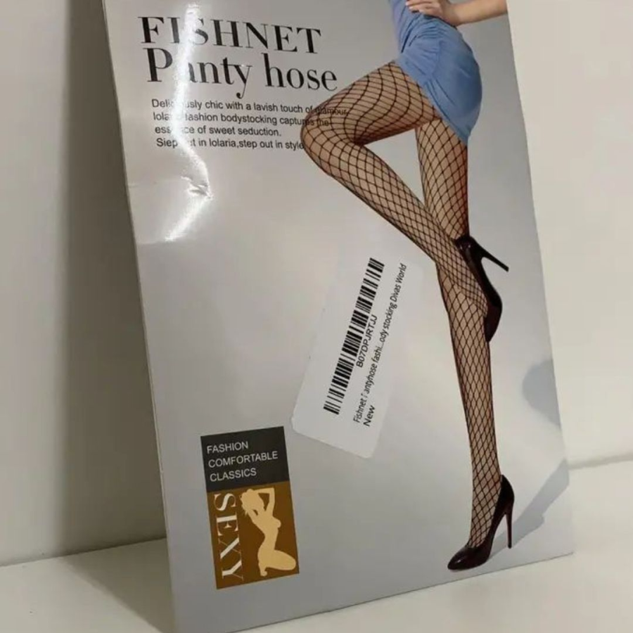 Γυναικείες κάλτσες Fish Net Floral Pantyhose Μαύρο #JY1752 - Image 3