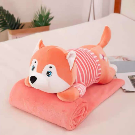 Husky ροζ παιχνίδι με φλις κουβέρτα μέσα #KT105