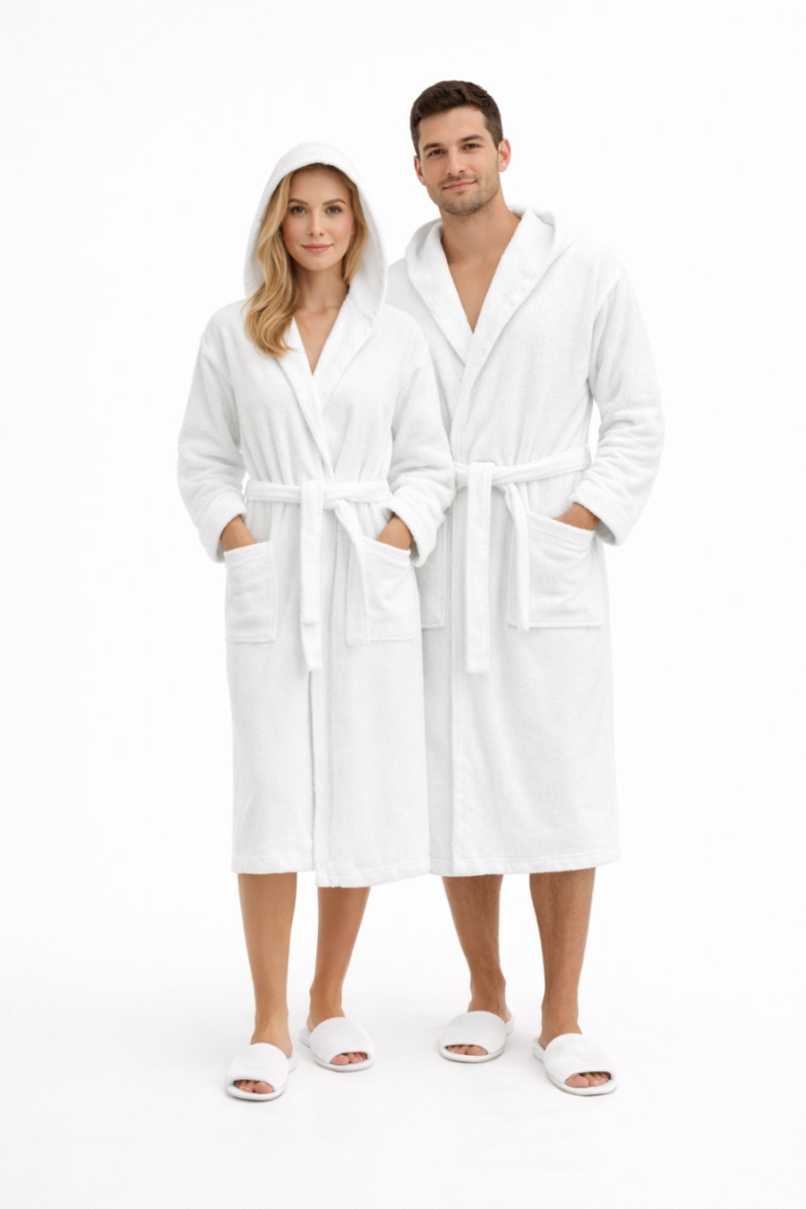 Unisex μπουρνούζι με κουκούλα από πετσετέ ύφασμα #UHTB