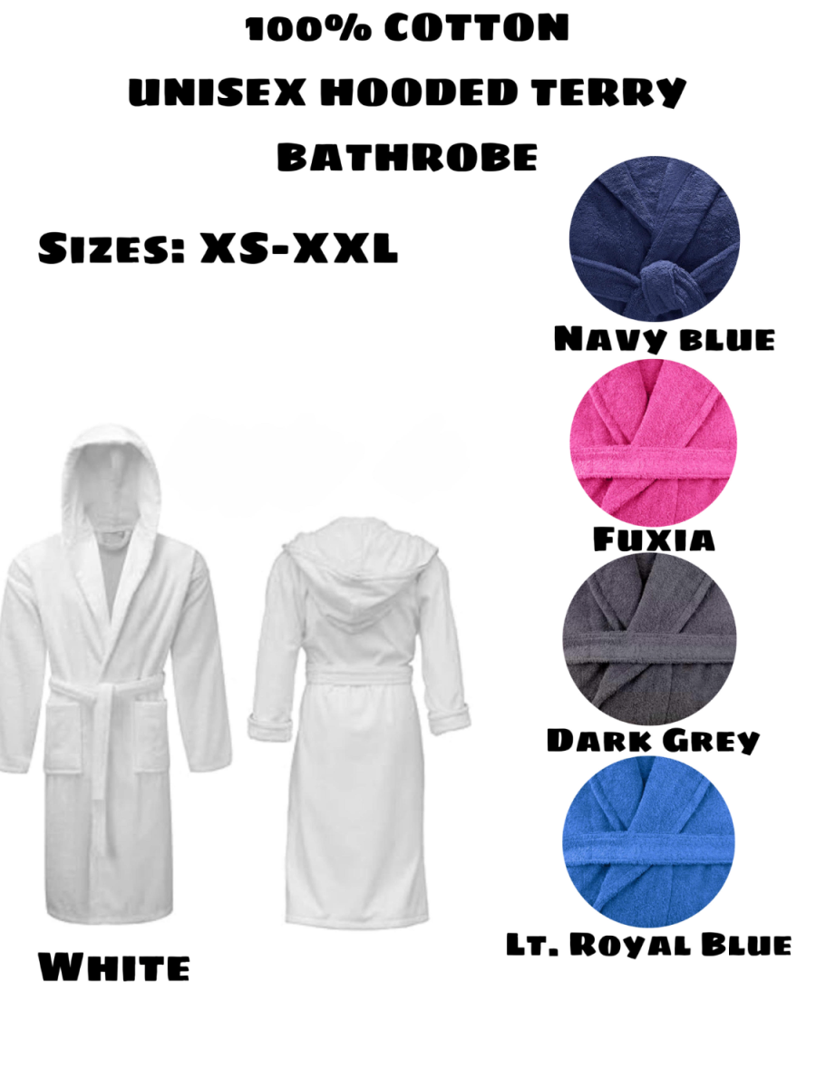 Unisex μπουρνούζι με κουκούλα από πετσετέ ύφασμα #UHTB - Image 17