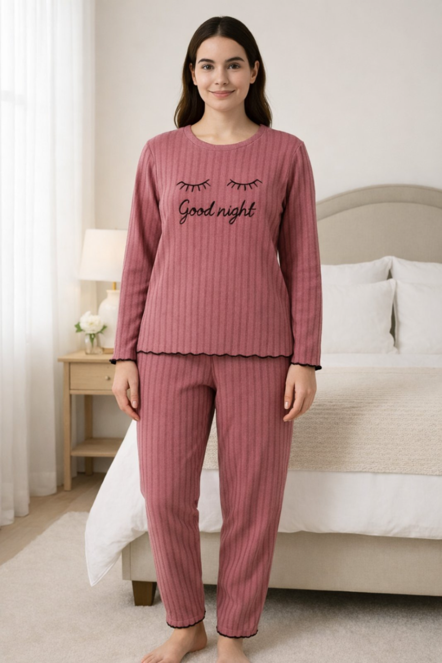 Ladys pajama in flanel fabric #F5482