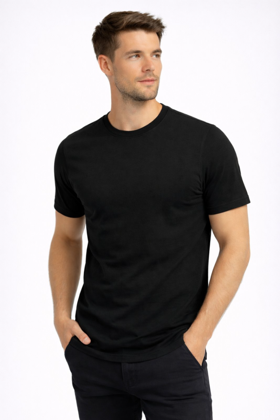Ανδρικό T-Shirt 100 Οργανικό Βαμβάκι – Basic Fit #TS180 - Image 2