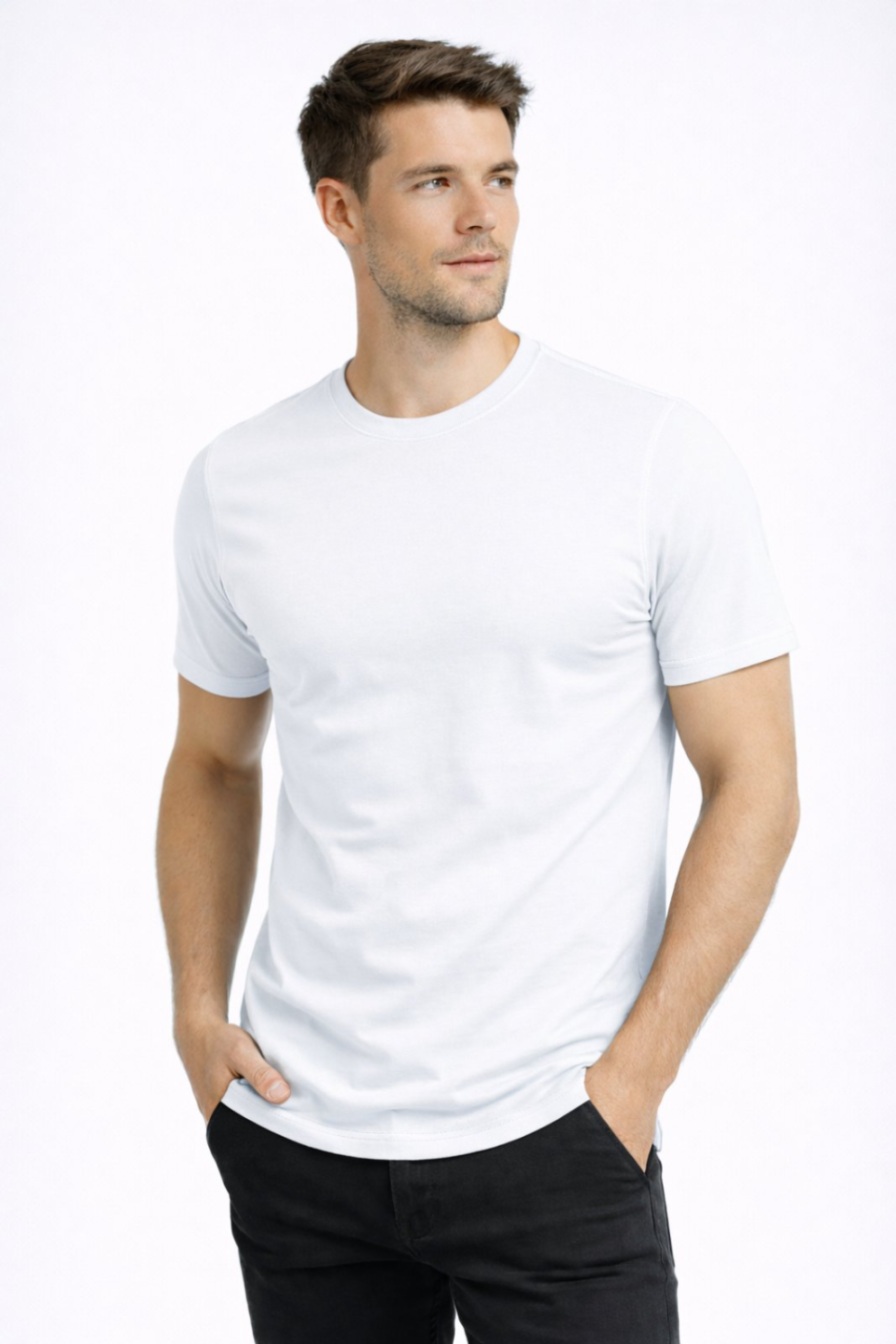 Ανδρικό T-Shirt 100 Οργανικό Βαμβάκι – Basic Fit #TS180 - Image 4