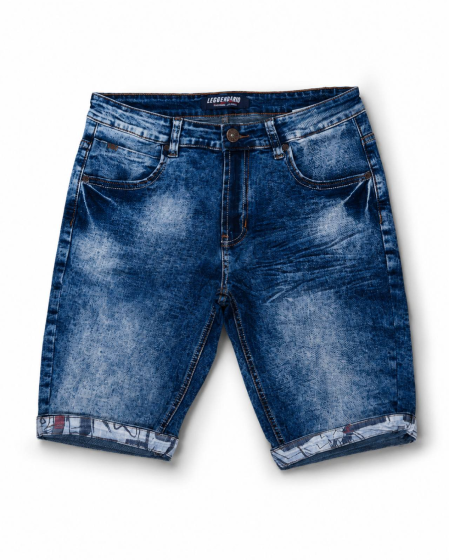Ανδρική Τζιν Βερμούδα Denim Blue Washed Stretch #2741