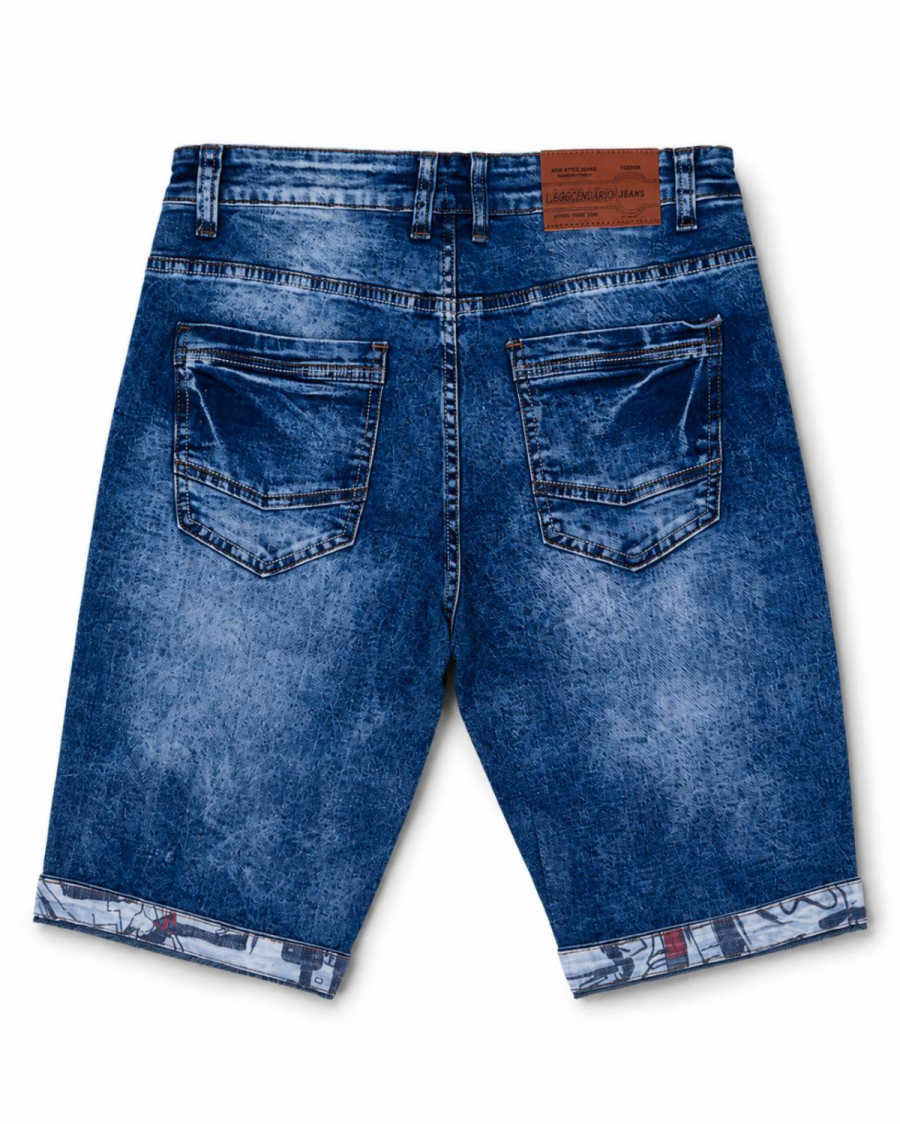 Ανδρική Τζιν Βερμούδα Denim Blue Washed Stretch #2741 - Image 2
