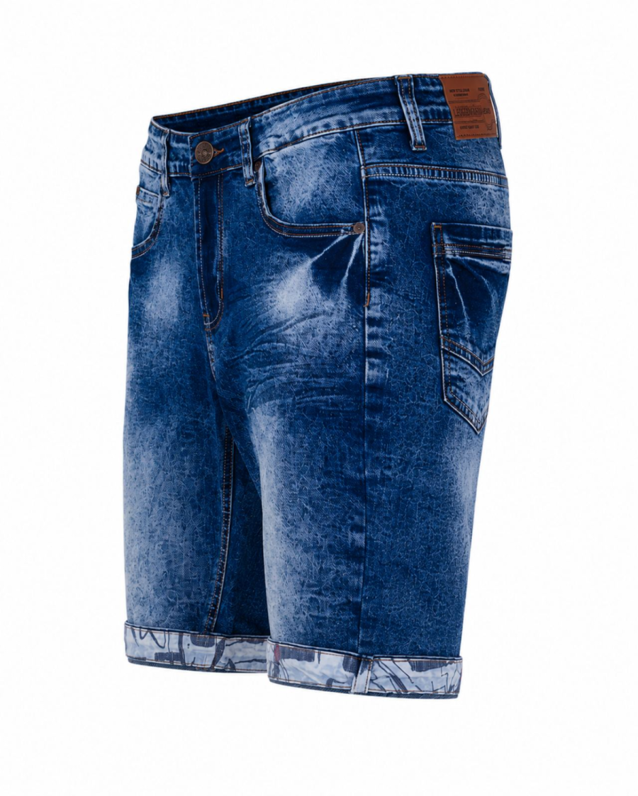 Ανδρική Τζιν Βερμούδα Denim Blue Washed Stretch #2741 - Image 3