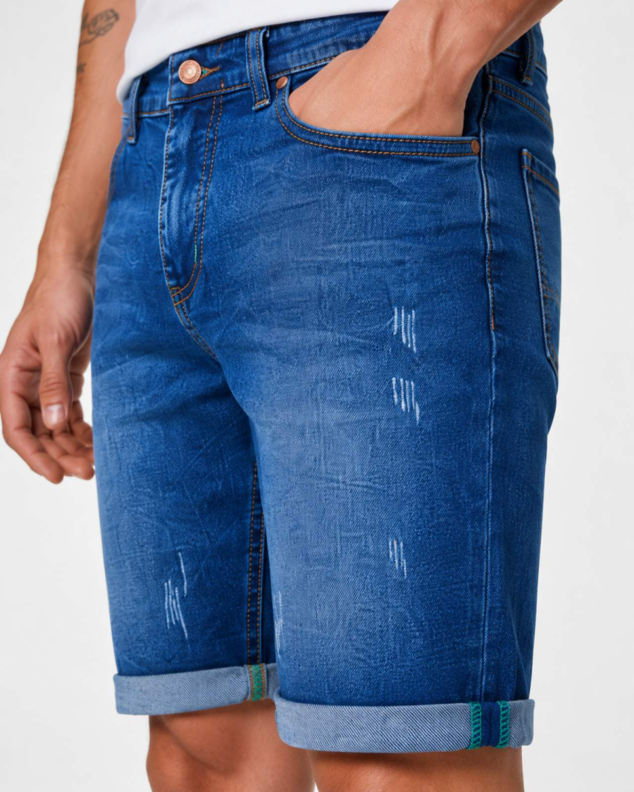 Ανδρική Τζιν Βερμούδα Leggendario Denim Blue #3347 - Image 2