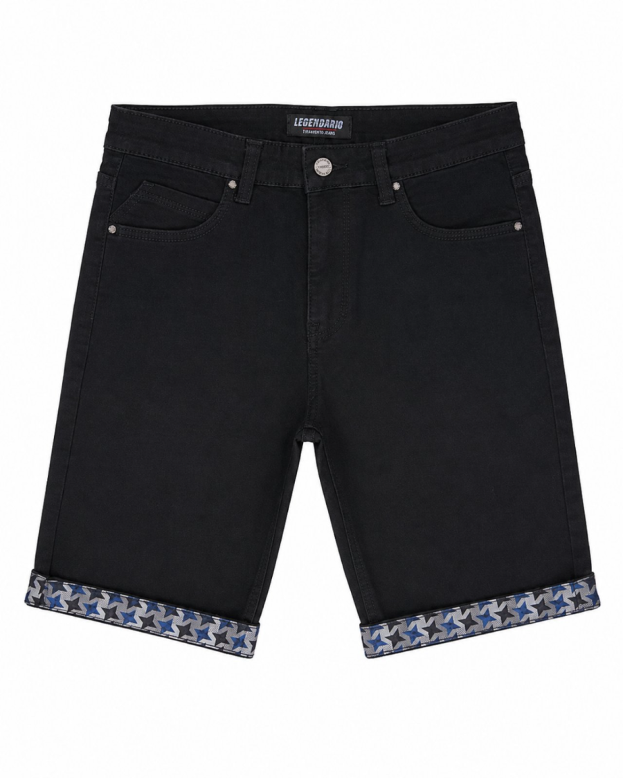 Ανδρική Μαύρη Denim Βερμούδα Slim Fit #3380 - Image 2