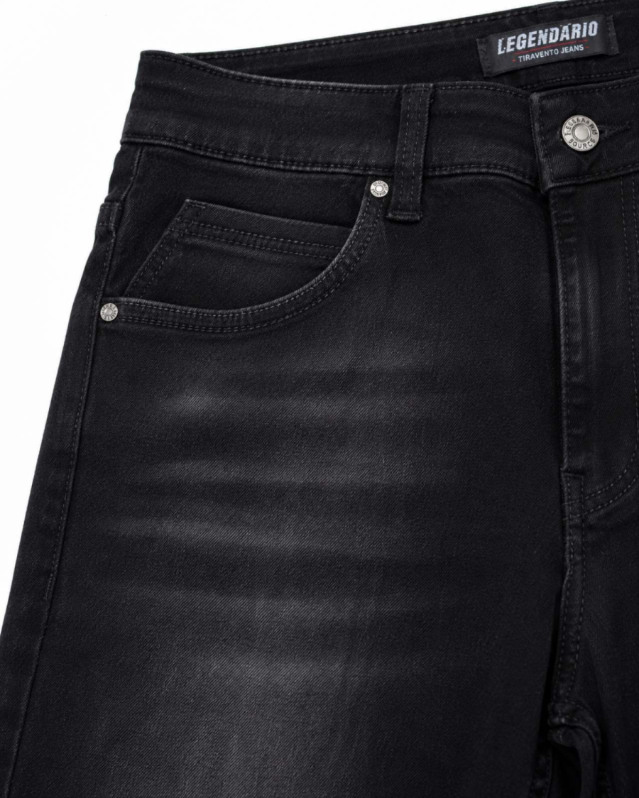 Ανδρική Μαύρη Denim Βερμούδα Slim Fit #3380 - Image 5