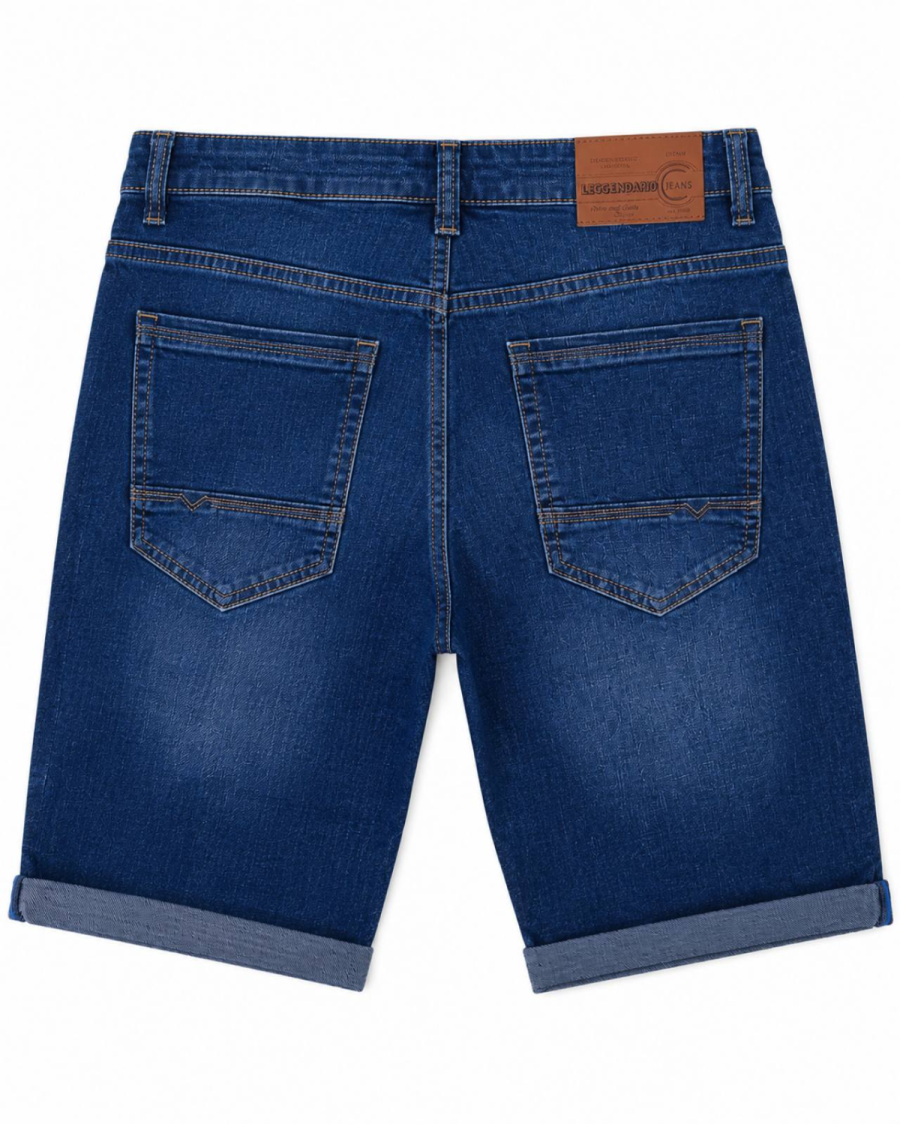 Ανδρική Τζιν Βερμούδα Denim Blue με Ρεβέρ #3400 - Image 3