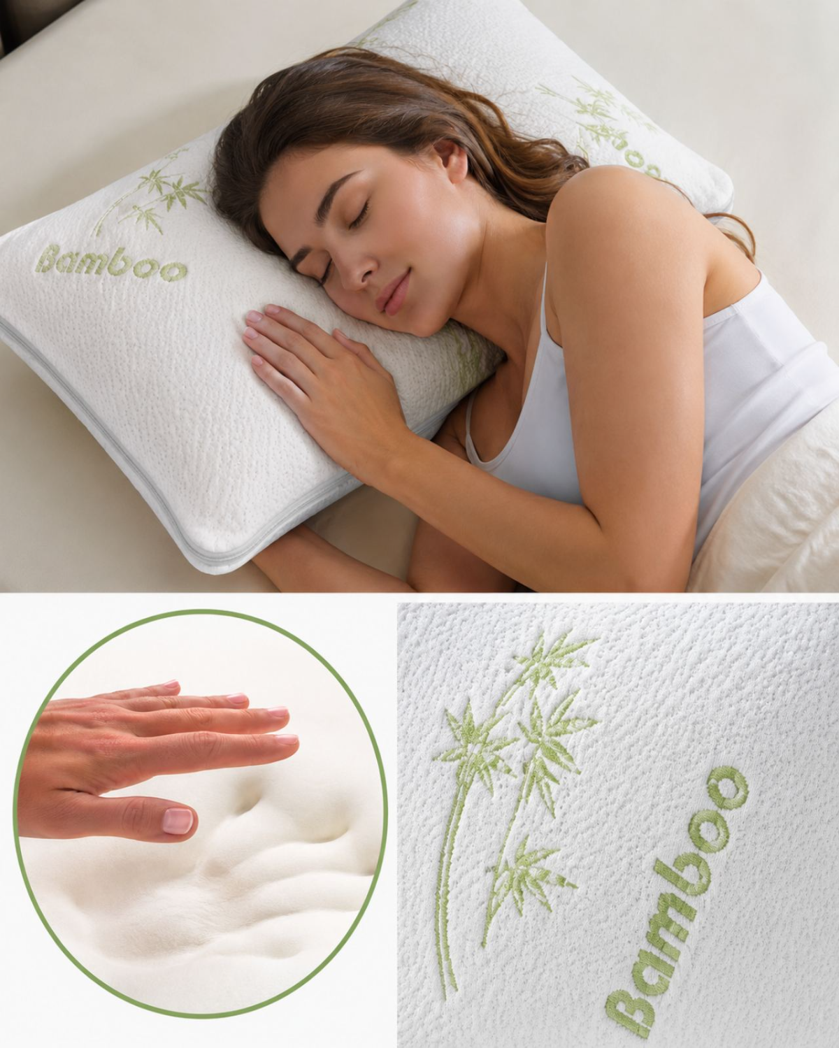 P2159.jpg Bamboo Memory Foam Pillow 40x60cm – Premium Orthopedic Support #P2159 - Image 1