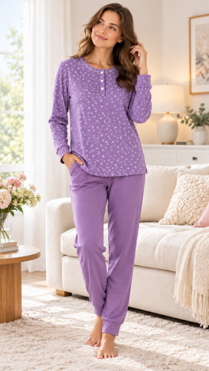 Γυναικεία Πιτζάμα Pigiantima με Μικρό Floral Print #F199