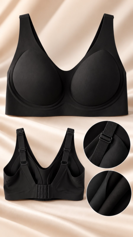 Σουτιέν Plus Size Lunna Χωρίς Μπανέλα με ΕνίσχυσηΡυθμιζόμενες Τιράντες #8830